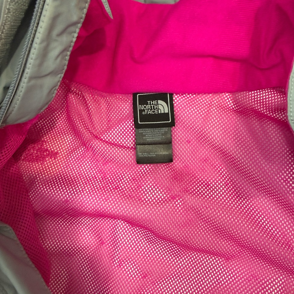 The North Face Fuchsia and Light Gray Windbreaker Jacket